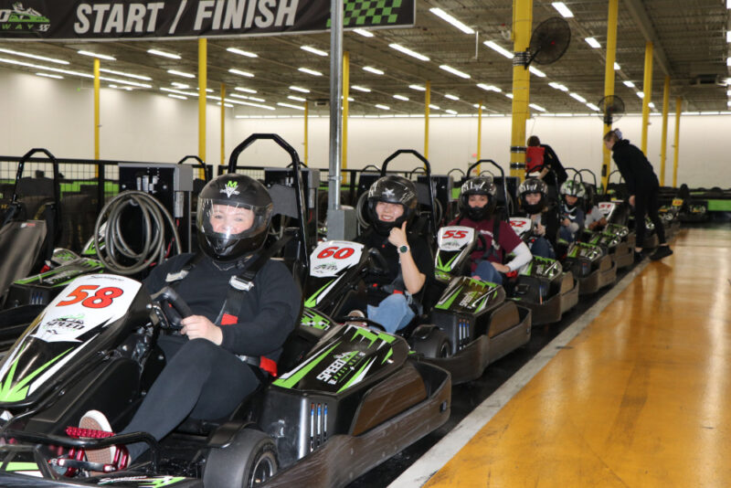 Racers in carts, ready to start